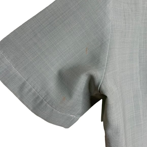 Vintage Calif Fashions Button Front Blouse Collar Pale Green Wool Poly Blend Med - Picture 7 of 7